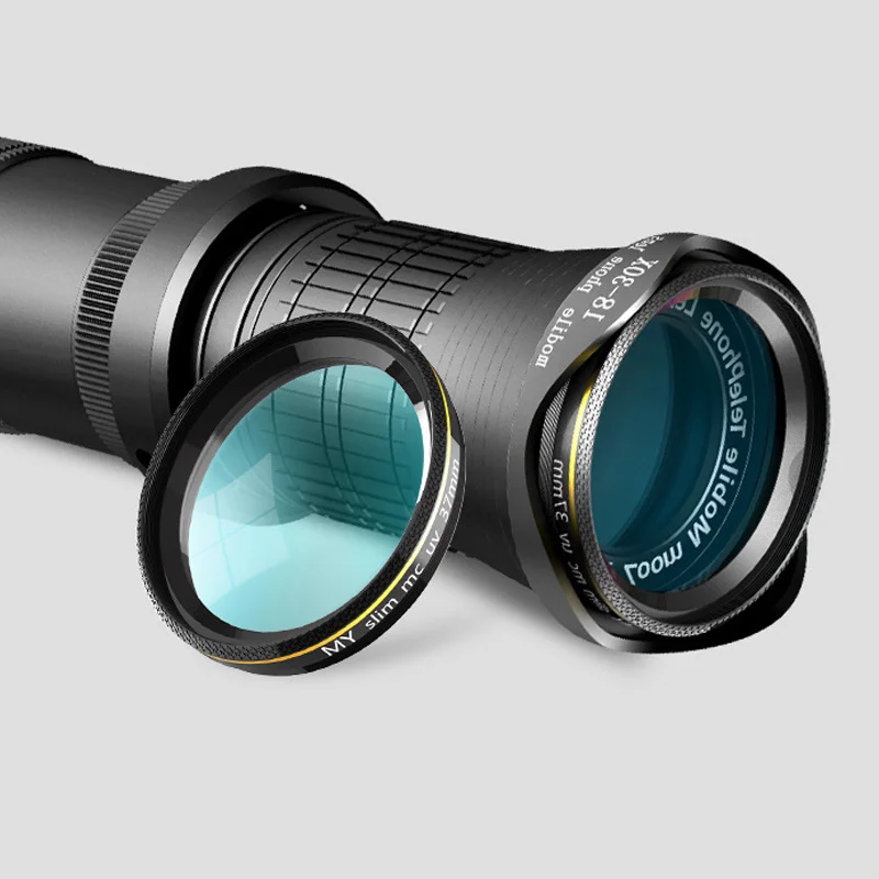 

New 4K HD 18-30X Zoom Mobile Phone Lens Monocular Optical Lens Observing Survey Telephoto DOM668