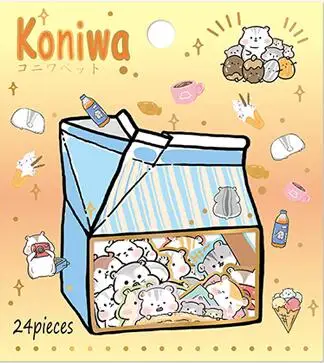 24 шт./компл. Пёс из мультфильма кот пуля журнал декоративные наклейки самоклеящиеся Стикеры для художественного оформления ногтей, ручная работа дневник канцелярские наклейки подарок - Цвет: 03