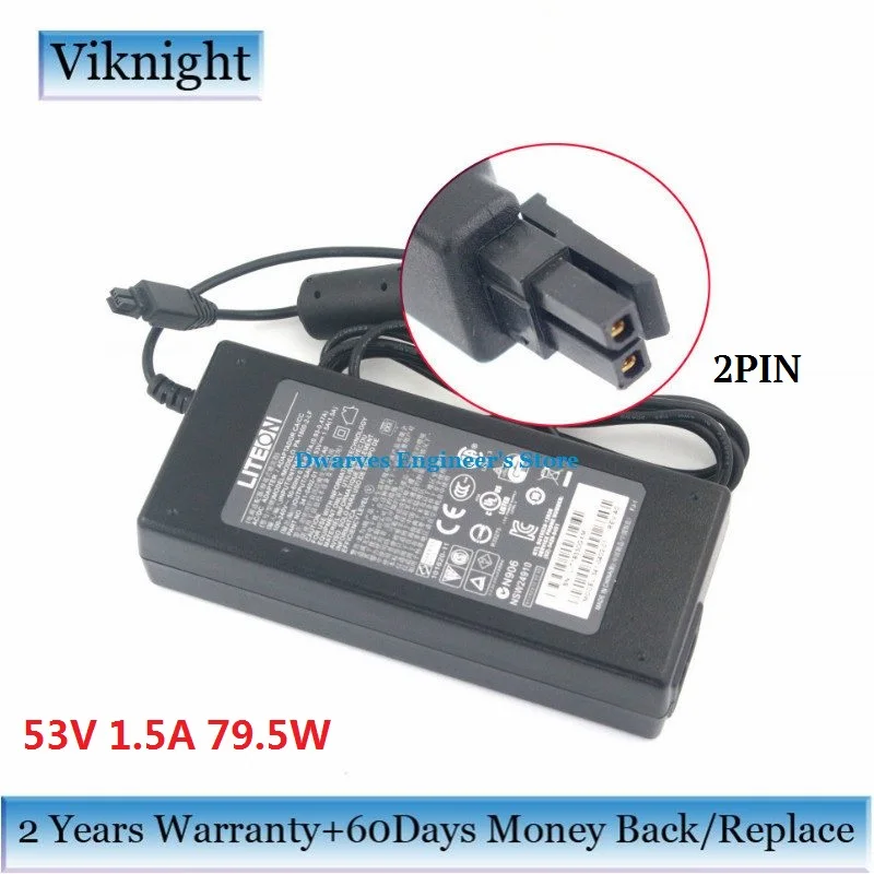 Подлинная 53V 1.5A 79,5 W AC адаптер Зарядное устройство для LITEON PA-1800-3-LF 341-0402-01 PA-1800-3A адаптер питания 2Pin