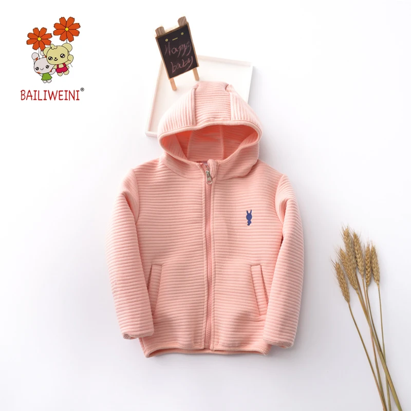 2021 autumn and winter models fashion coat BAILIWEINI rabbit embroidery long-sleeved hooded jacket fur ball boys | Детская одежда и