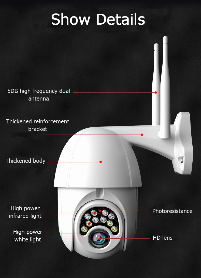 1080P PTZ камера безопасности Wi-Fi наружная скоростная купольная Беспроводная ip-камера CCTV Pan Tilt 4X Zoom IR сетевая камера наблюдения 720P безопасность