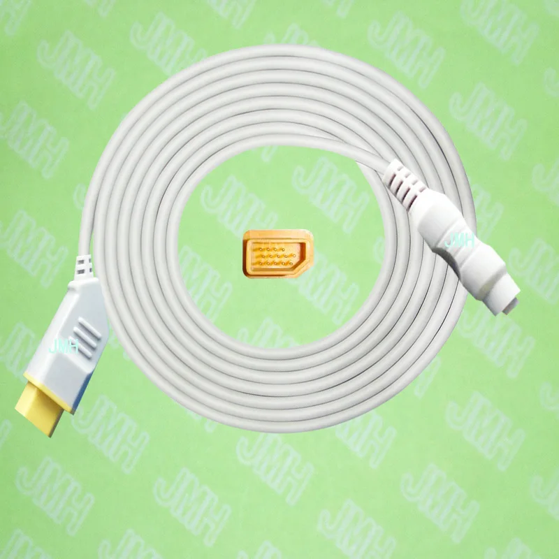 Compatible with Nihon Kohden BSM3200 /4100/5100/9510/9800/1500 the Philips(HP) IBP transducer Adapter cable,14pin to 4pin.