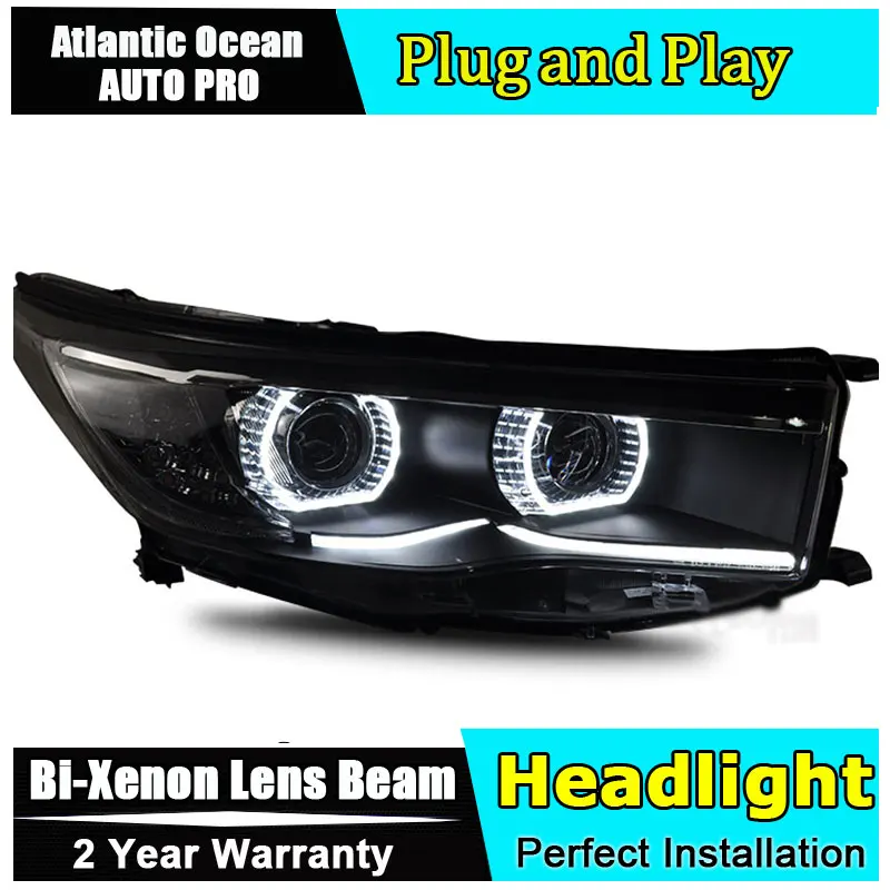 Фары для Toyota Highlander 2014 2015 2016 с подсветкой LED, поворотным сигналом, дневным светом, HID KIT и биксеноновой линзой включены.