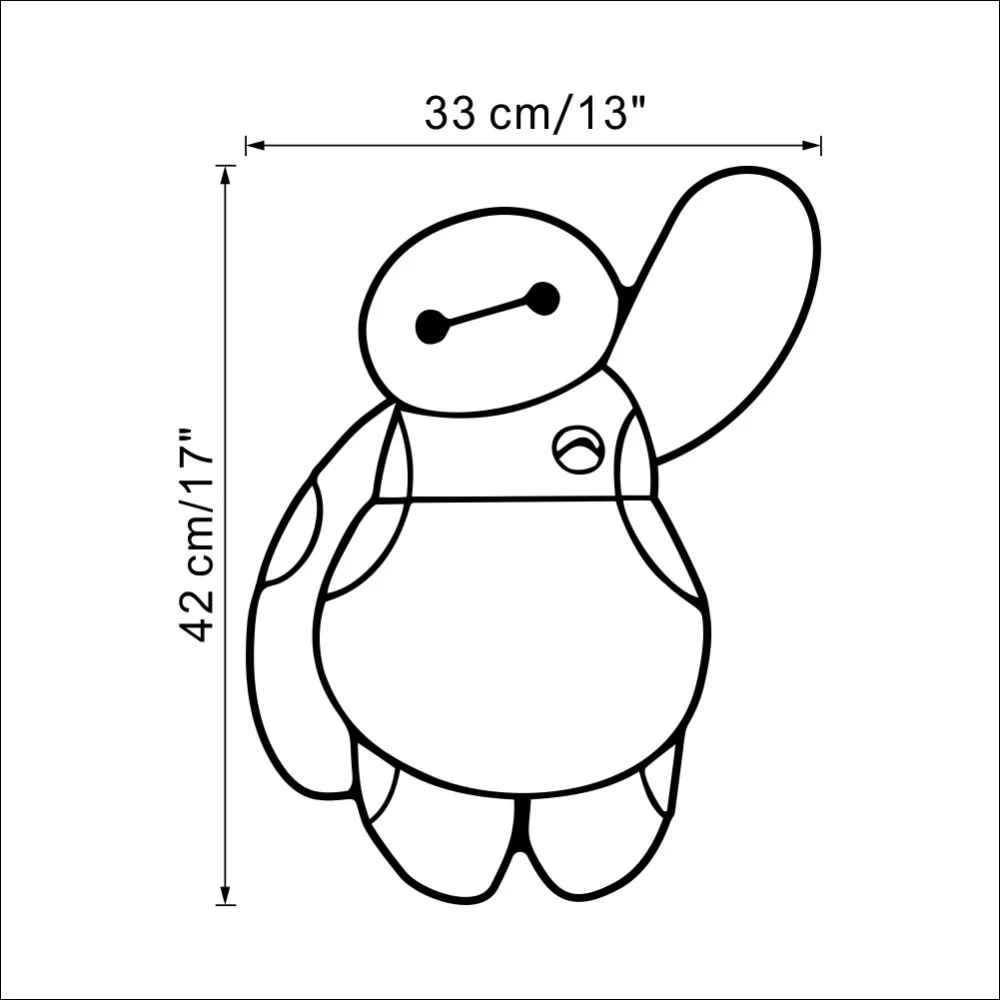 Baymax из фильма Большой Герой 6 наклеек на стену для детской комнаты детские