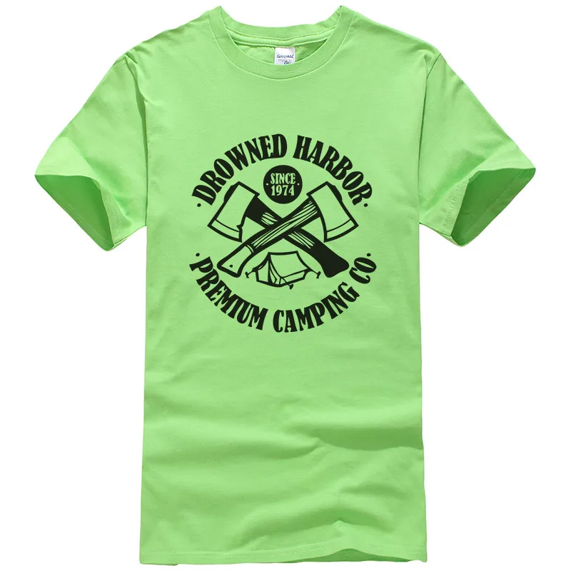 Drowned harbor premium co Letter axe Printed Hatchet t shirt Men Women Cotton tops Cool tees Casual T-shirt #136 | Мужская одежда