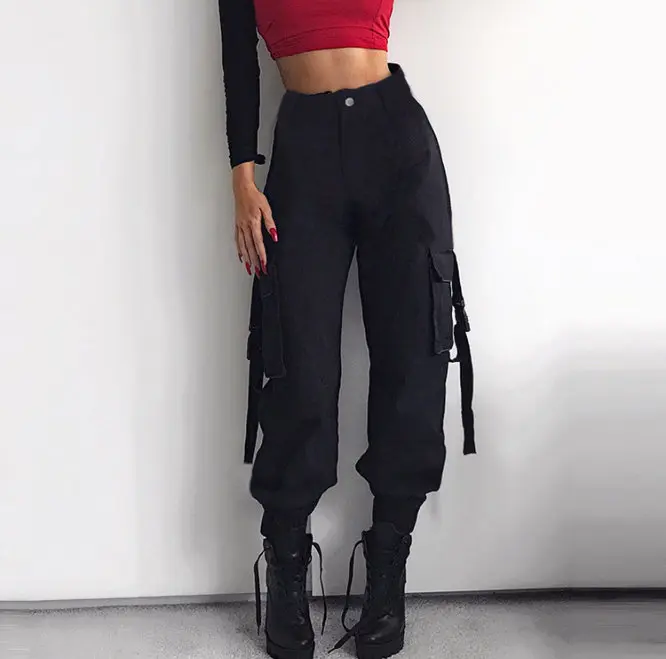 High waist pants camouflage loose joggers Female Trousers style Military BDU Motorcycle ouc361 | Женская одежда