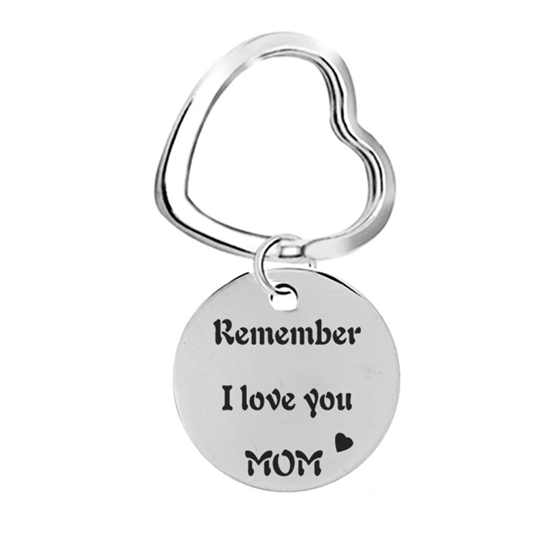 Кольцо с сердцем брелок для мамы надписью Remember I Love You Mom очаровательное кольцо