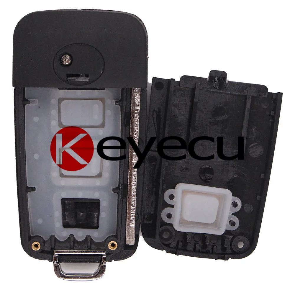 Keyecu складной пульт дистанционного ключа чехол Fob 2 + 1 кнопка для hyundai Tucson ix35 2005-2013 |