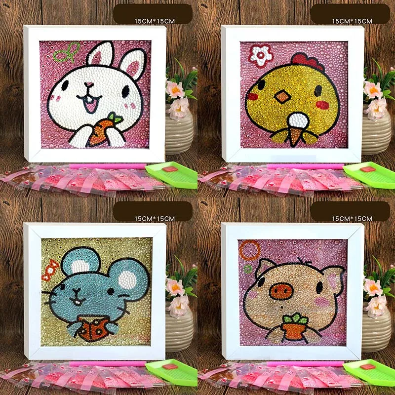 Мультфильм Аниме Животные Собака/кролик/свинья/корова Children5D DIY Diamond паста для
