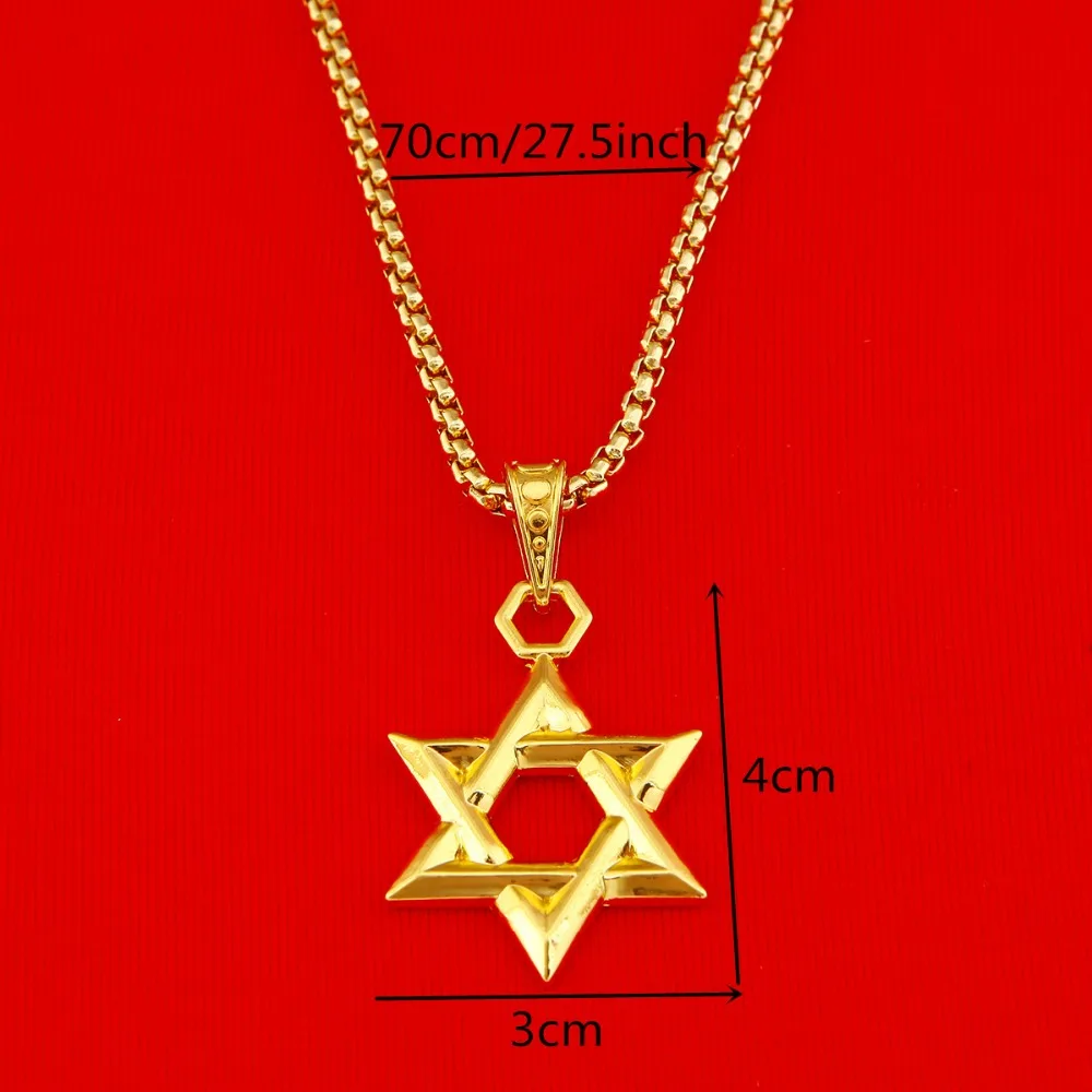 Израильская цепочка с Звезда Давида кулон ожерелье для женщин металлическая