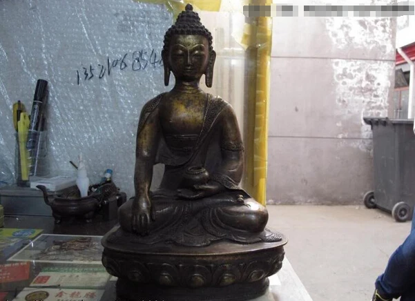 

fast shipping USPS to USA S0785 Tibet classical mythology bronze copper gild Shakyamuni tathagata buddha Statue