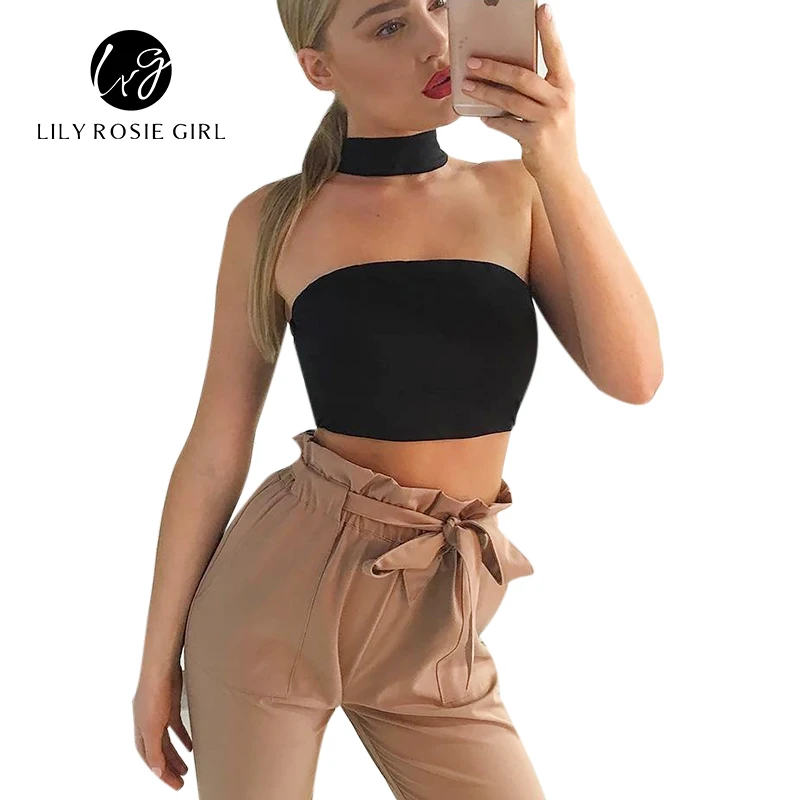 Летняя мода Холтер Бюстье Короткие топы женские элегантные с открытыми плечами