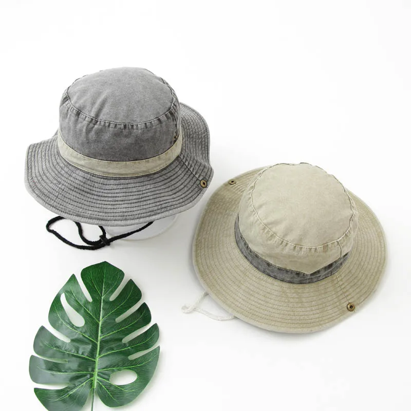 

Free shipping High Quality Bucket Hat Unisex Washing Cotton Fishing Outdoor Sun Cap Hunting Visor Floppy Chapeau two ways towear