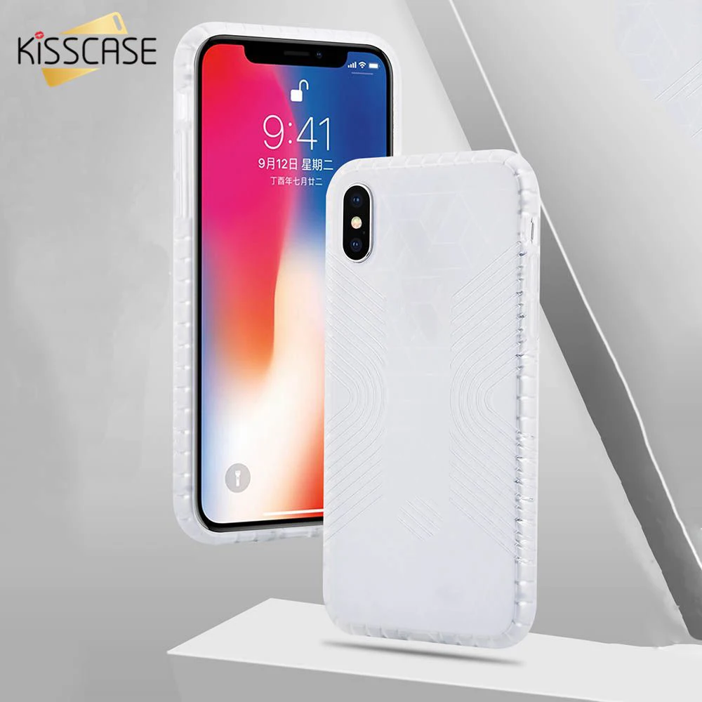 KISSCASE Texture Colorful Phone Case For iPhone X XS MAX XR Plain Geometrical Soft TPU for 7 8 plus 6 6s Covers |