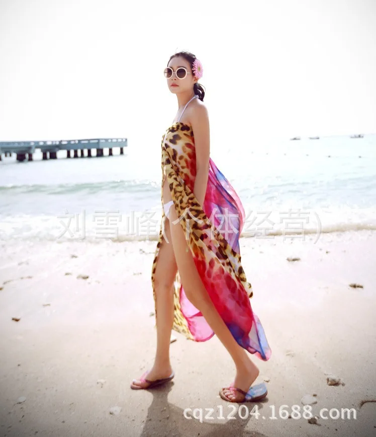 Европа цвет Шифон leopard оптовая завернутый пряжи покрыл пряжу пляж юбка|skirt