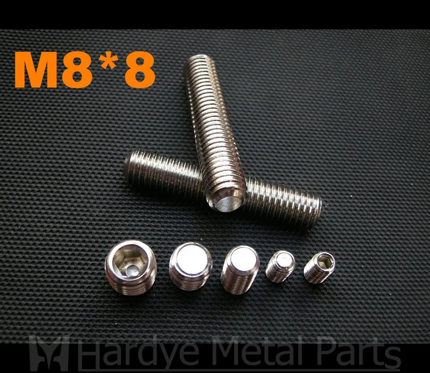 

100 шт./лот M8 * 8 DIN913 набор винтов из нержавеющей стали с шестигранным углублением и плоскими винтами