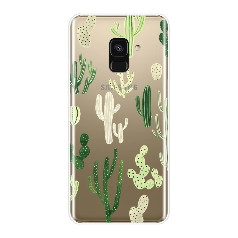 Чехол с изображением кактуса для Samsung Galaxy A6 A8 Plus 2018 Мягкая силиконовая задняя