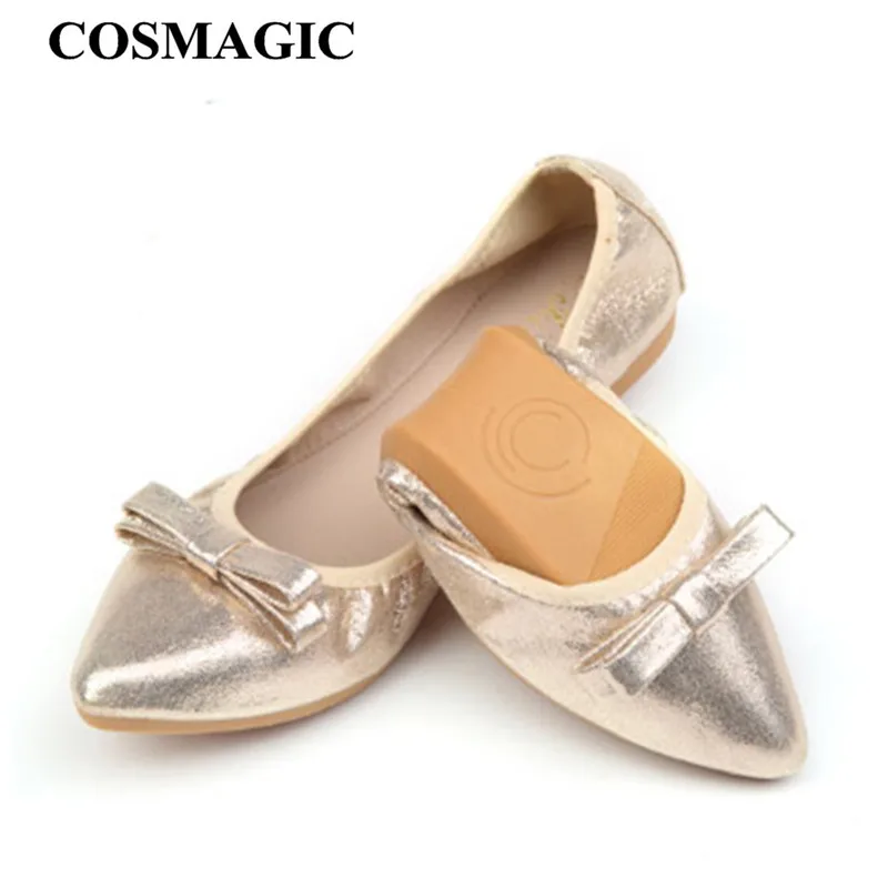 COSMAGIC 2019 Новинка весенние женские балетки с бантом на плоской подошве ручной