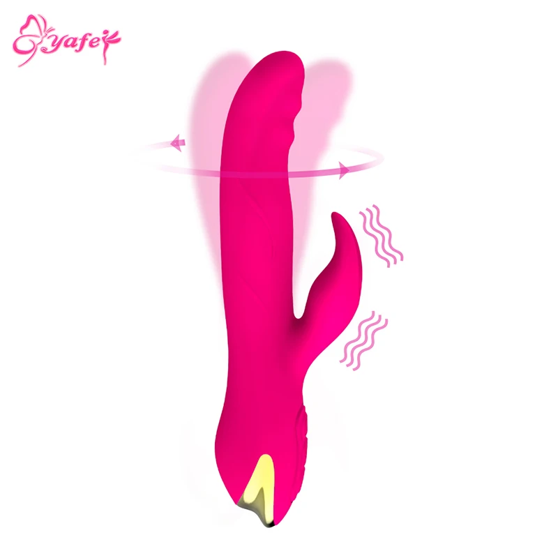 YAFEI Кролик вибратор водонепроницаемый USB Перезаряжаемый вращение Вибрация G Spot