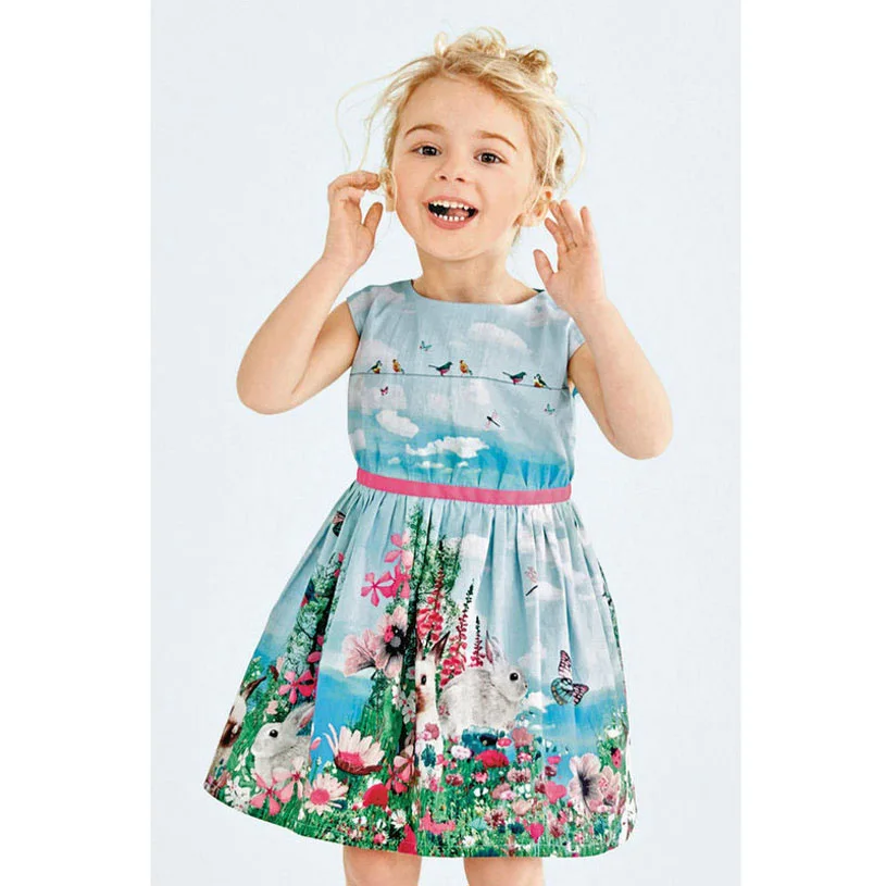 Summer Girl Dress New Children Clothing Baby Girls Casual Fashion Dresses Cartoon Princess | Детская одежда и обувь