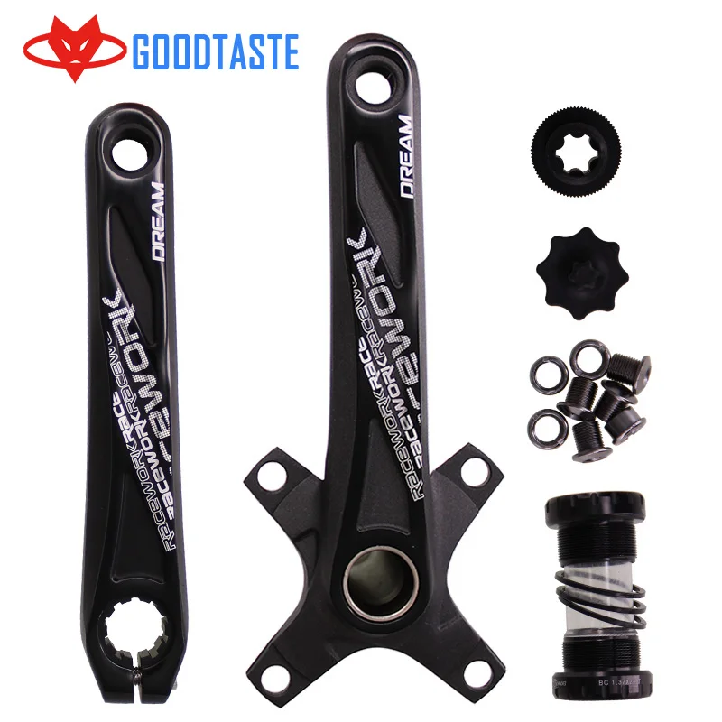 Freies shippingAluminiumlegierung Fahrrad Kurbel Kettenrad Berg Fahrrad Innenlager Kurbel рифленый диск MTB 104BCD велосипед Teil