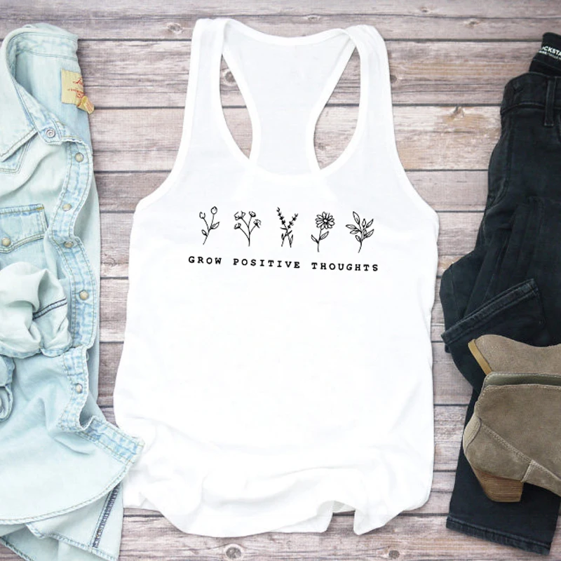 

Женская майка с ботаническим принтом, летняя футболка для занятий спортом