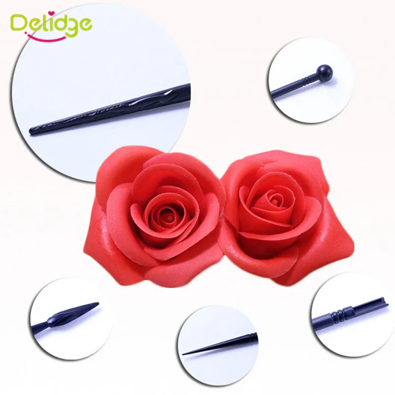 Delidge 4 шт./компл. ручка для вырезания торта инструмент моделирования цветов