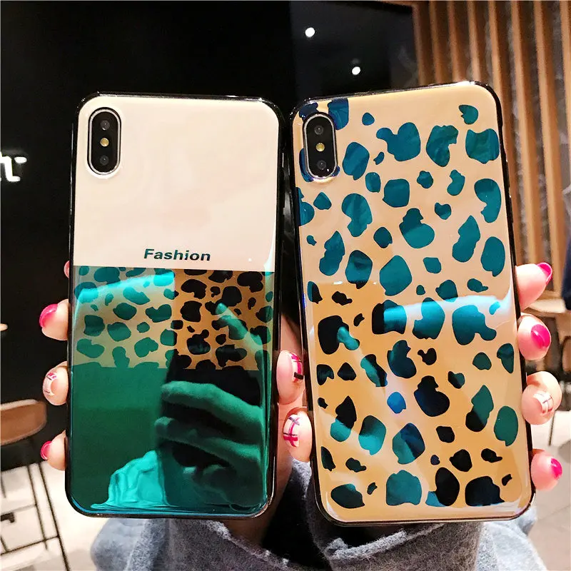 Силиконовый леопардовый чехол для Huawei P10 P20 Pro Lite Мягкий Роскошный с синими лучами