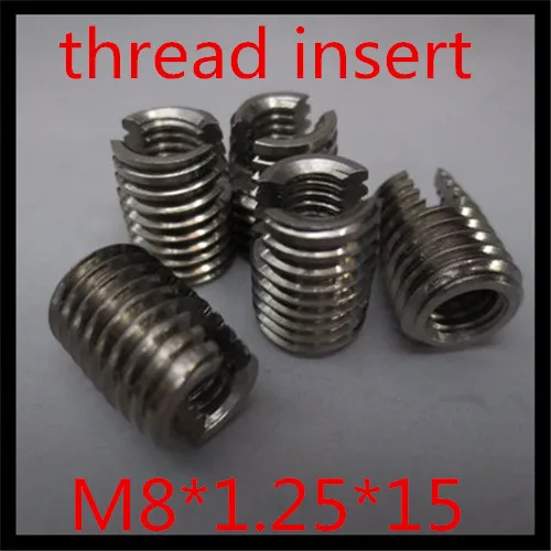 

20pcs/lot high quality factory direct stainless steel 304 self tapping thread insert m8*1.25*15