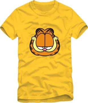 Men Women lovers Garfield cartoon cute cotton short-sleeved T-shirt wholesale Funny | Мужская одежда
