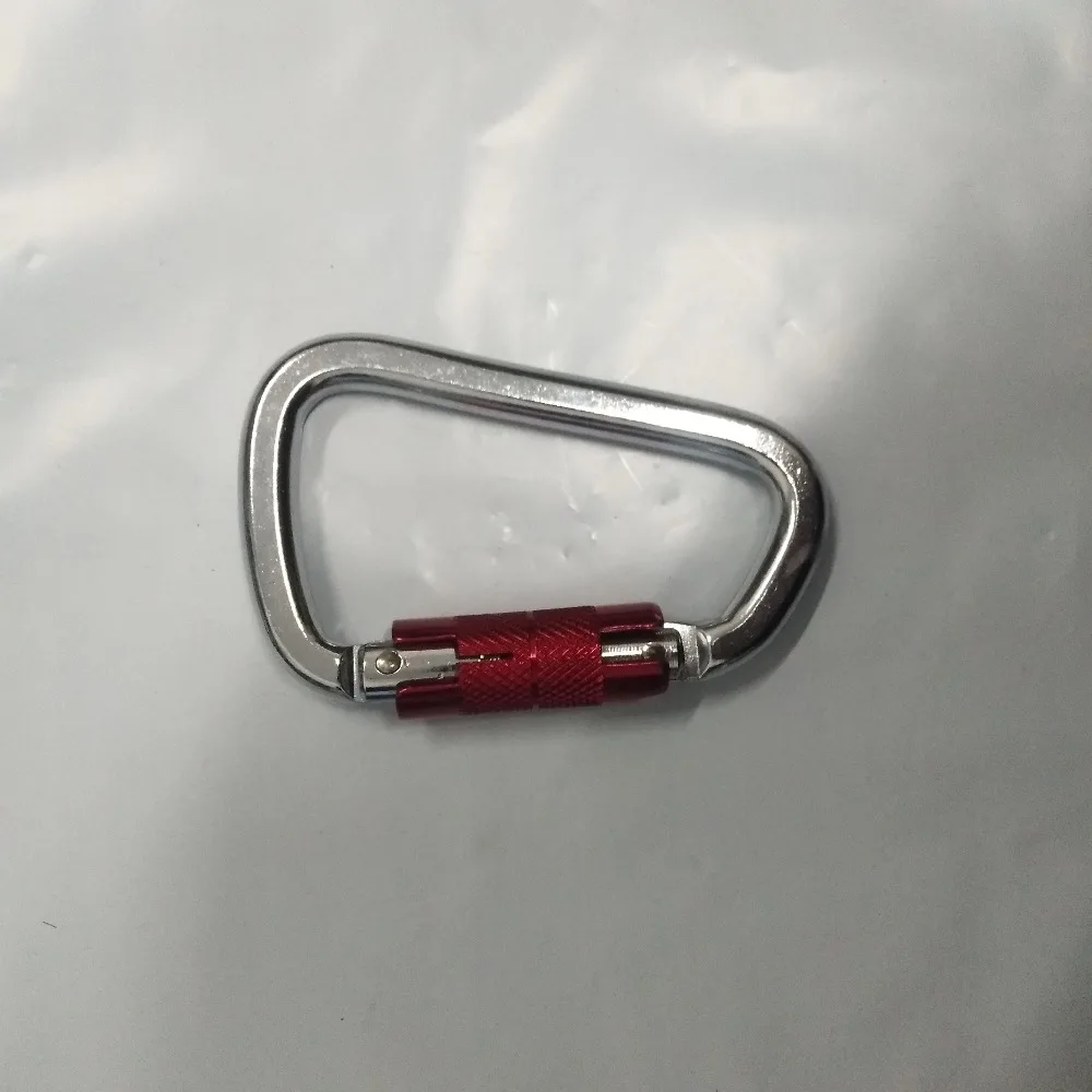 Carabiner Super Strength Steel Screw Lock Professional Safety Buckle Rock 5500lbs Tension Supervivencia Carabiners Climb | Спорт и