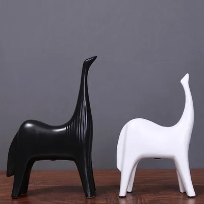 

Hotel Villa model room decoration Simple and modern like ceramic mother and child creative craft horse ornaments WL5141524