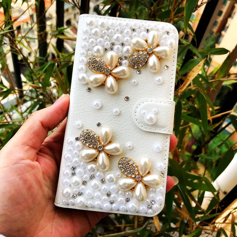 Для iphone X 6S 7 8 Plus ручной работы DIY горный хрусталь кожаный чехол-бумажник для Samsung S9