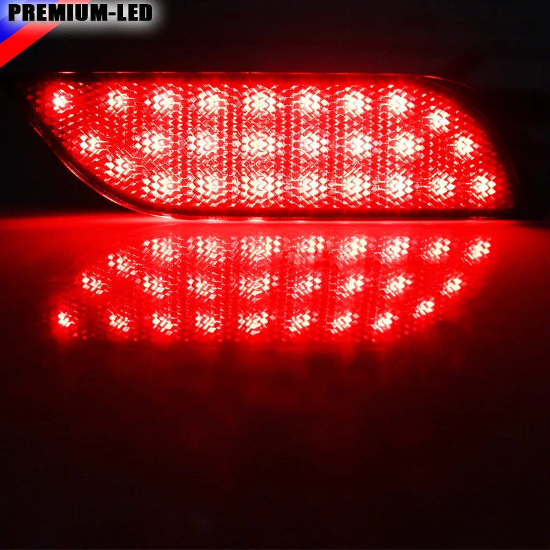 Копченый Объектив блестящий красный 26-SMD LED Бампер Отражатели габаритные огни для