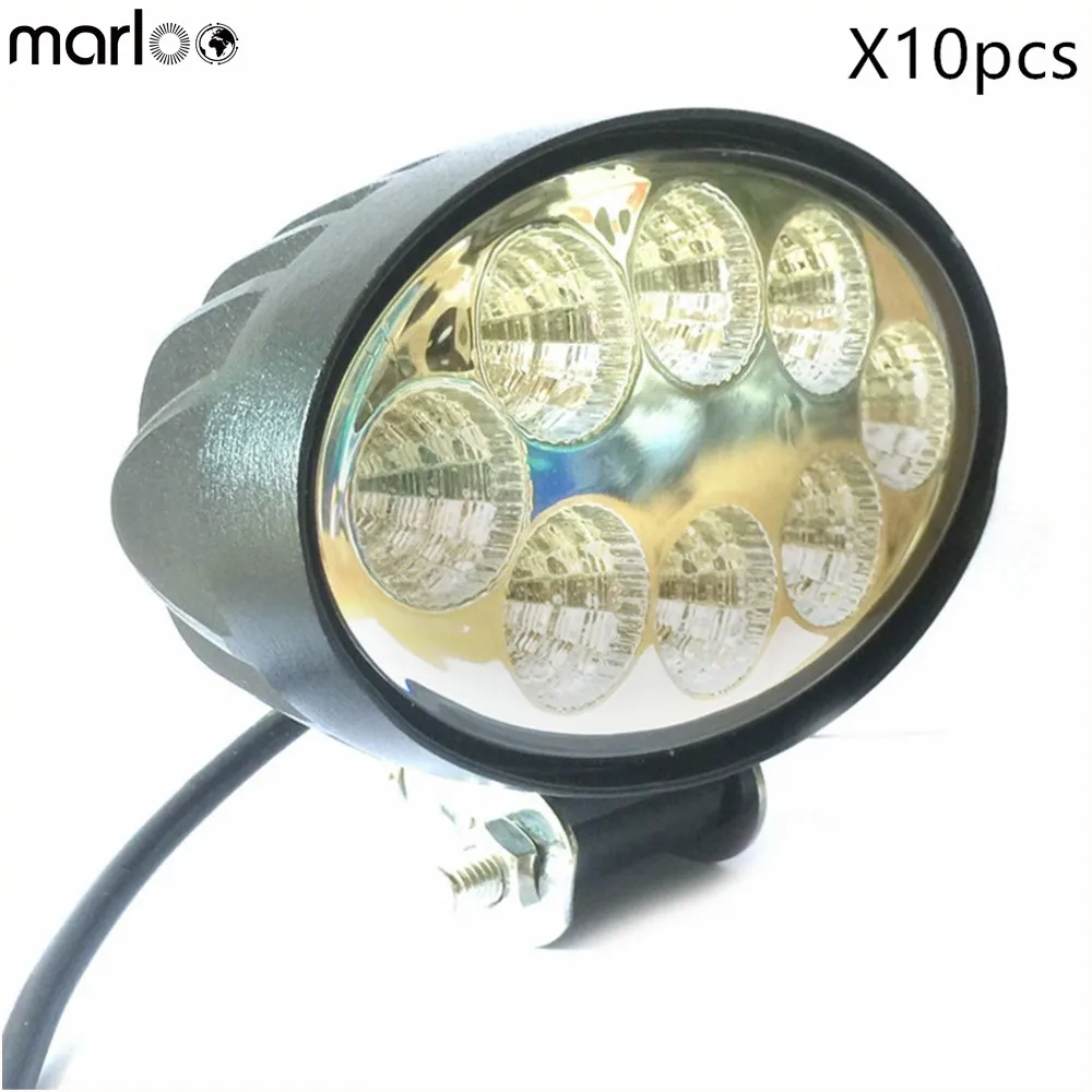 

Marloo 10pcs 12V 24V 5.5 Inch Oval 24W LED Car Work Light Bar Flood Motorcycle Lamps For Off Road Jeep Trucks Pickup Trailer