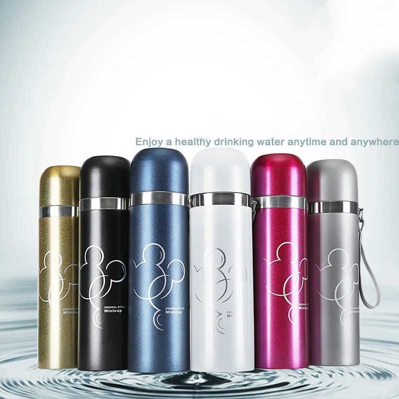 300/500 МЛ Термос Мультфильм Микки Симпатичные Drinkware Из Нержавеющей Стали Пуля Форма