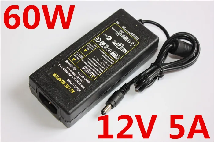 

led Adapter power supply dc12V5A for 5 meter any 5050 or 3528 LED strip,input 100V-240V,60W 5A, 60WBalancer Charger