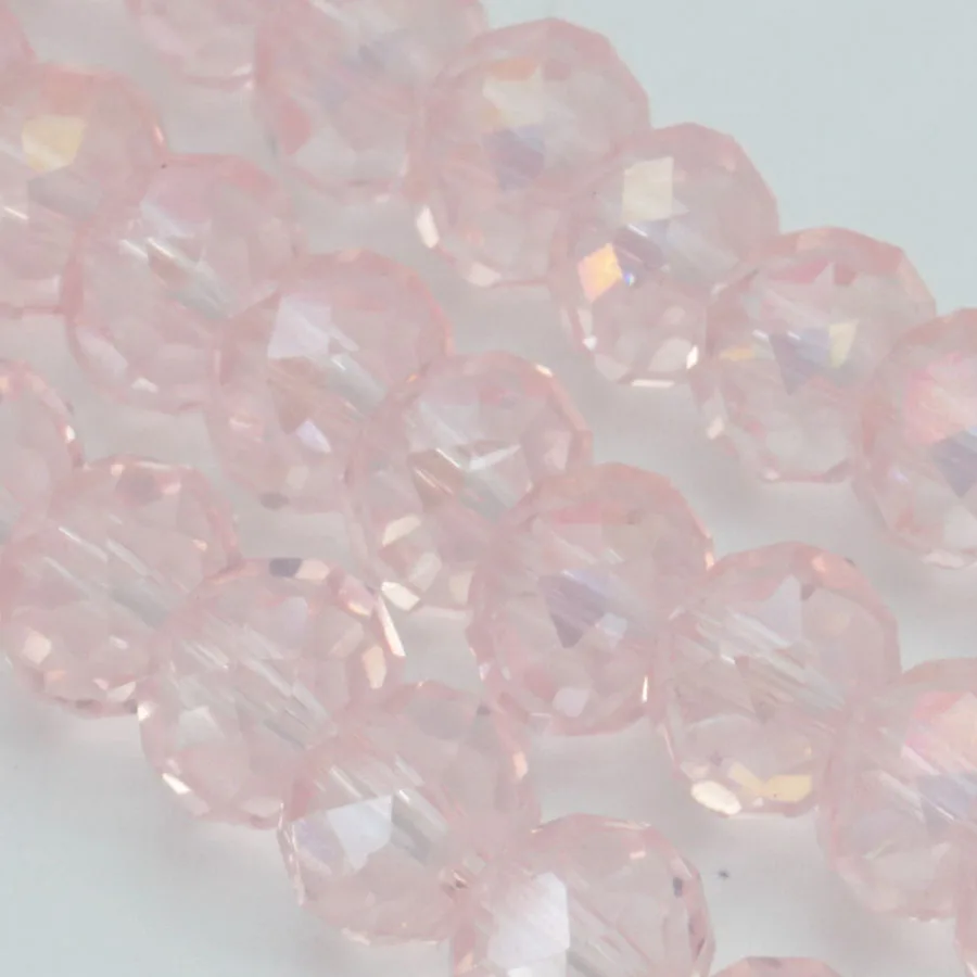 For Necklace 3x4mm Faceted Pink AB+ Colorful Glass Crystal Beads Semi Finished Stone Balls Loose DIY Jewelry Making Design | Украшения и