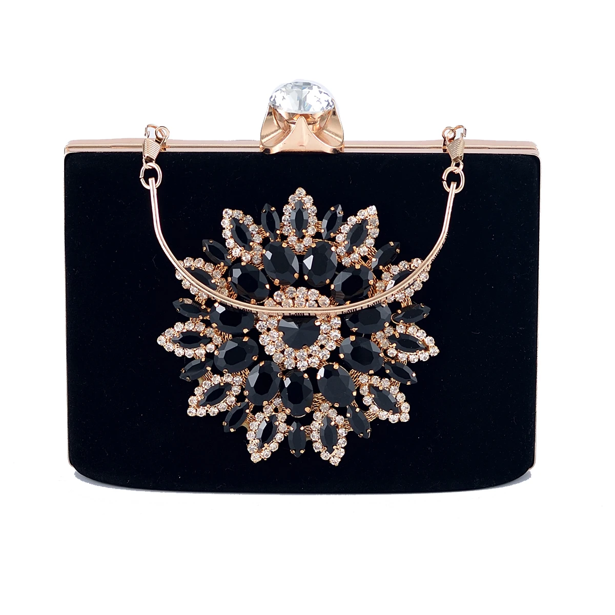 

Women's Bags Velvet Evening Bag Rhinestone / transparent bag/ clutch bag / shoulder bag Black/Red