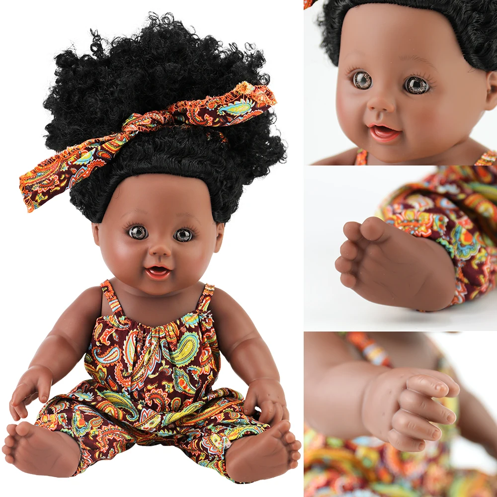 Афро волосы! Кукла reborn boneca поп куклы для девочек Новорожденные черные
