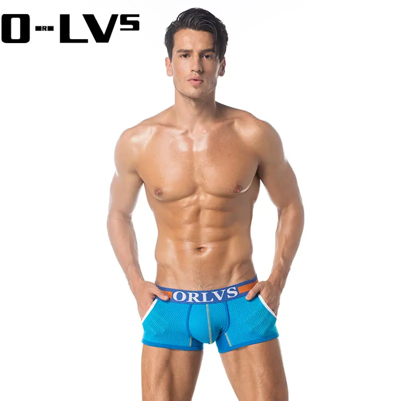 C мужские хлопковые боксеры ORLVS Брендовое нижнее белье для мужчин s Cueca Сетчатое