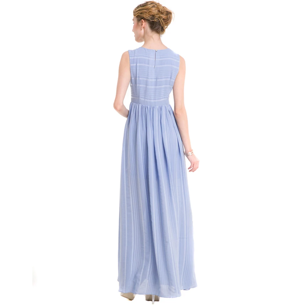 Женское платье до щиколотки синее или фиолетовое большого размера Деловая