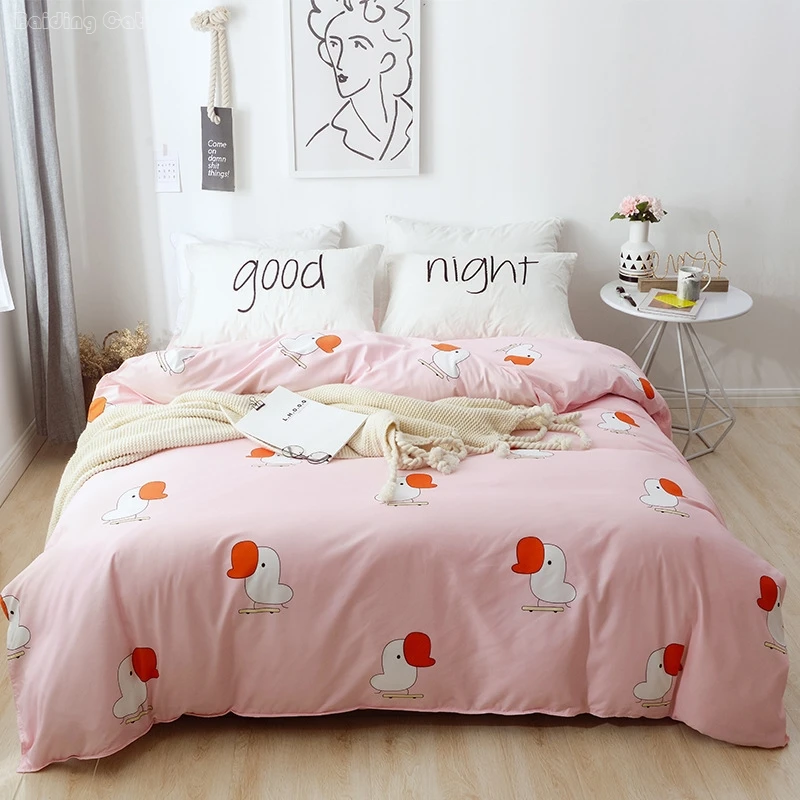 Розовый пододеяльник с принтом клубники 1 шт. женское покрывало для девочек, пододеяльник 150*200 см, 180*220 см, 200*230 см, 220*240 см