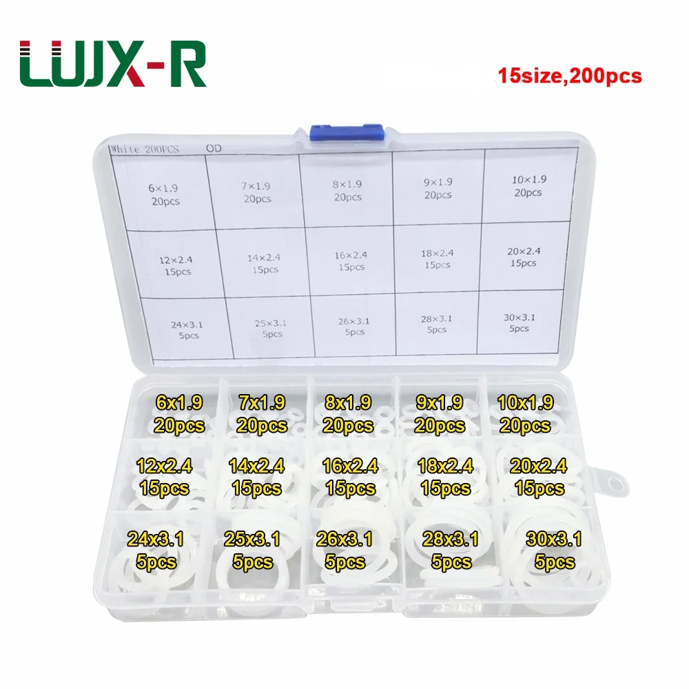 LUJX R 200 шт. набор уплотнительных колец масляные уплотнители ассортимент белых