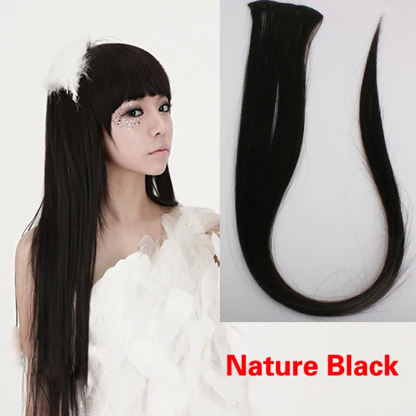 

Nature Black Clip On Hair Straight Extensions Easytouse Long Elegant