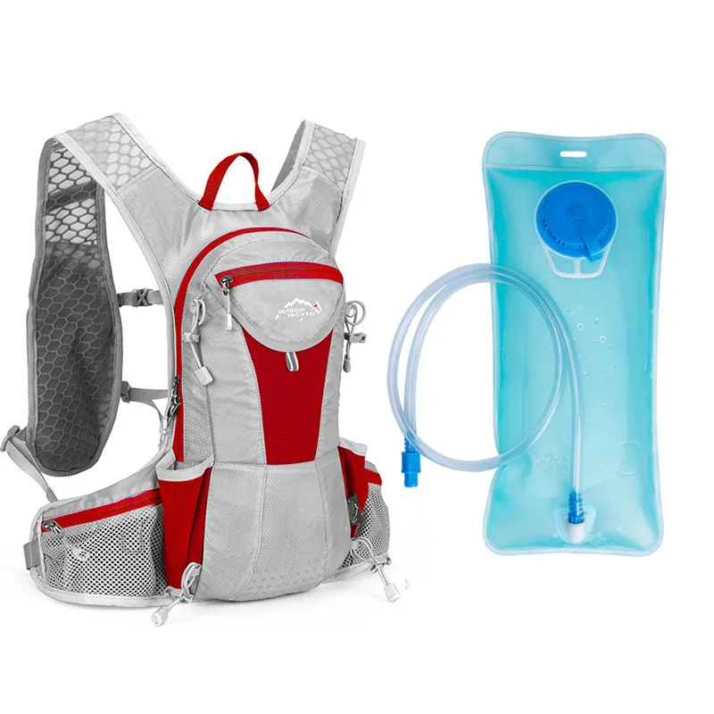 red gray water bag 12л походные сумки для кемпинга, спортивная сумка для воды на открытом воздухе, 2л гидратационный велосипедный рюкзак, велосипедная сумка zaino mtb sac velo для катания на лыжах, бега, велоспорта - Цвет: red gray water bag