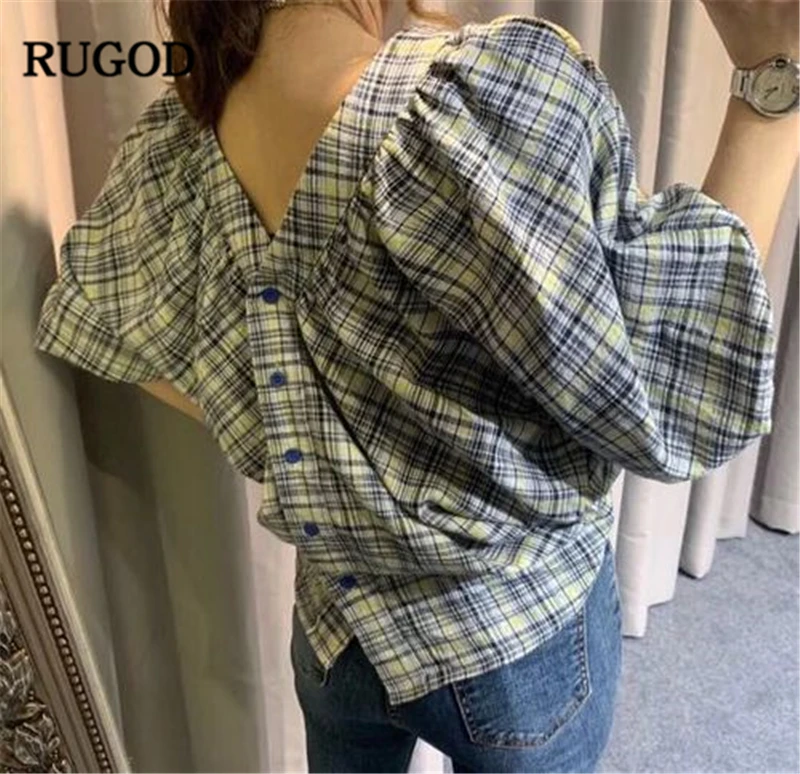 RUGOD 2019 Новое поступление Для женщин с двух сторон носить Рубашки в клетку