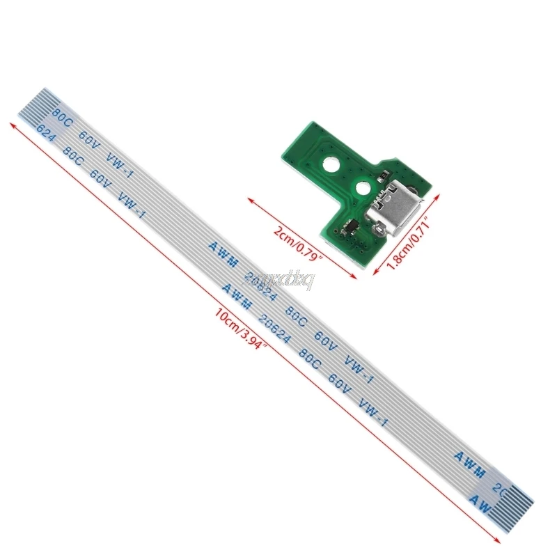 USB плата с зарядным портом и 12 контактным гибким кабелем для контроллеров PS4