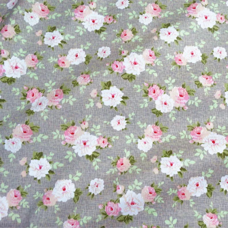 

Light pink floral printed fabric twill cotton by meter baby bed fabric for DIY Sewing Quilting Material For Baby&Children