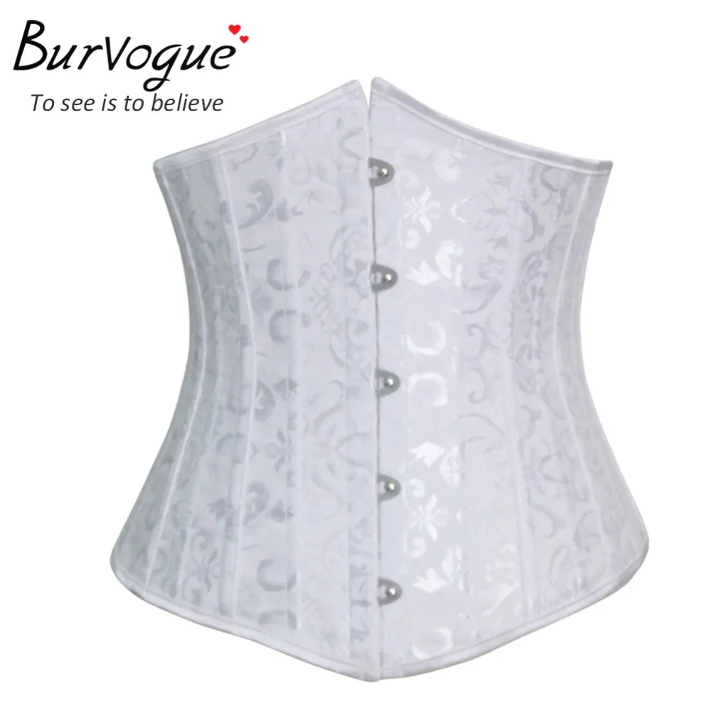 Корсет под грудь со стальными костями Burvogue, корсеты для похудения из кареточной ткани, Корсеты с контролем талии на шнуровке, плюс размер, корсеты для тренировок по талии